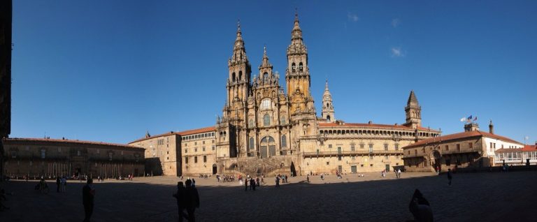 The cathedral of Santiago de Compostela seen from the Praza do Obradoiro