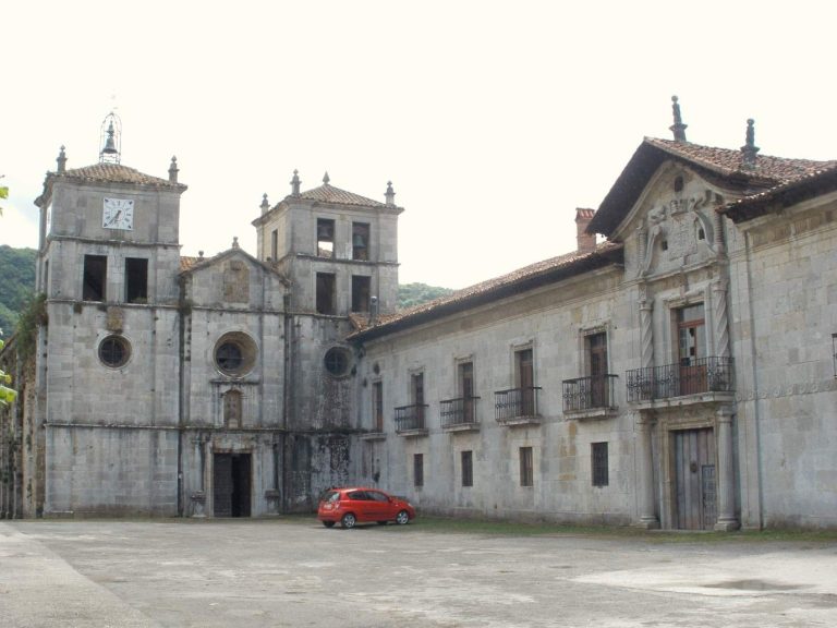 The façade of the monastery of San Salvador de Cornellana, Asturias