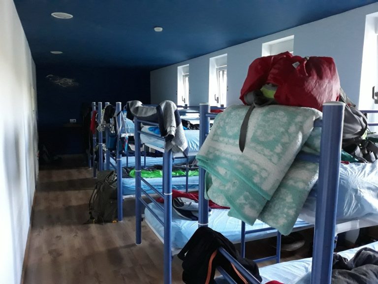 A bunk-bed dormitory in the pilgrims’ albergue of Grandas de Salime, Asturias