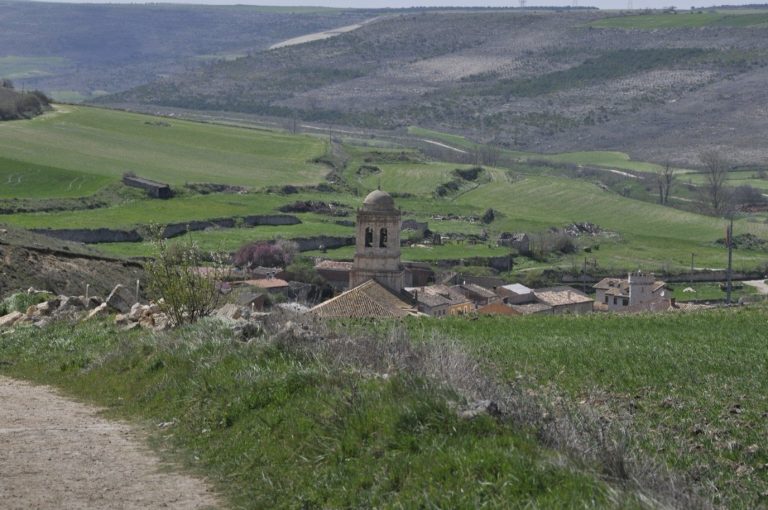 Arriving at Hontanas, a village tucked into a green valley in the province of Burgos